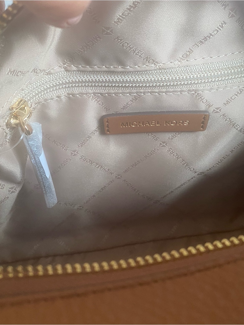 Michael Kors Beck Small Satchel Luggage Brown Pebbled Leather NWT - Picture 7 of 8